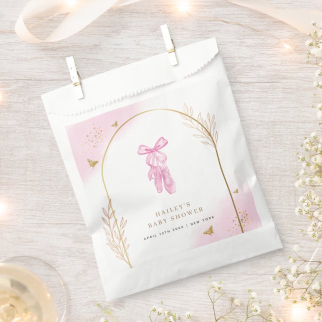 Sweet Elegant Arch Ballerina Girl Baby Shower  Favor Bag (Clipped)