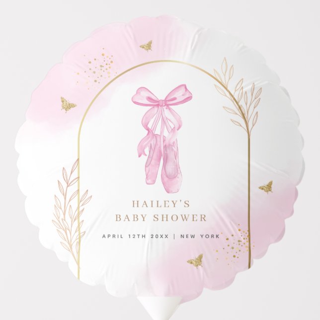 Sweet Elegant Boho Arch Ballerina Baby Shower  Balloon (Front)