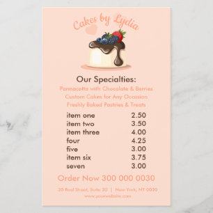 Sweet & Elegant Custom Dessert Menu Flyer