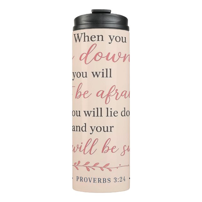 Sweet & Elegant - Proverbs 3:24 Thermal Tumbler (Front)