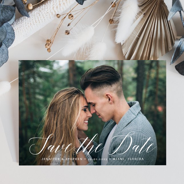 Sweet Elegant Script Photo Save The Date (Creator Uploaded)