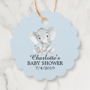 Sweet Elephant Baby Shower Favor Gift Tag