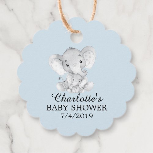 Sweet Elephant Baby Shower Favor Gift Tag