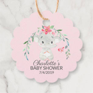 Sweet Elephant Baby Shower Favor Gift Tag