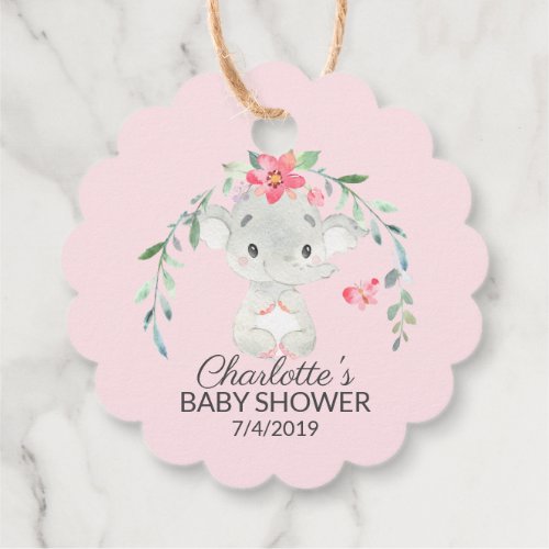 Sweet Elephant Baby Shower Favor Gift Tag