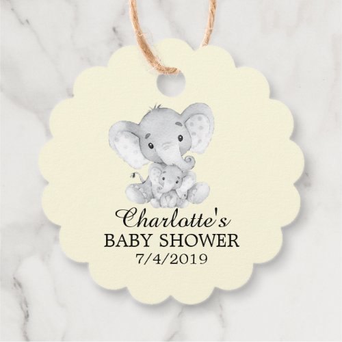 Sweet Elephant Baby Shower Favor Gift Tag