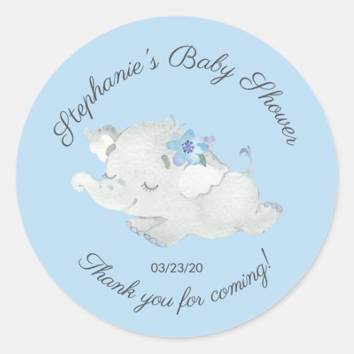 Sweet Elephant  Baby Shower Favor Sticker