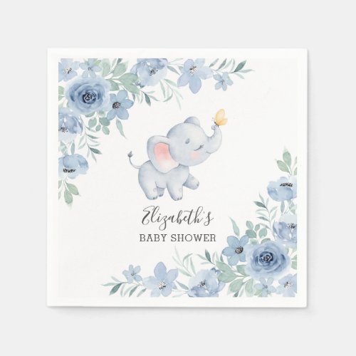 Sweet Elephant Baby Shower Party Napkins