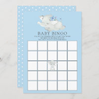 Sweet Elephant BINGO Baby Shower Game Invitation