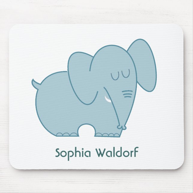 Sweet Elephant (Blue) Mouse Pad (Front)
