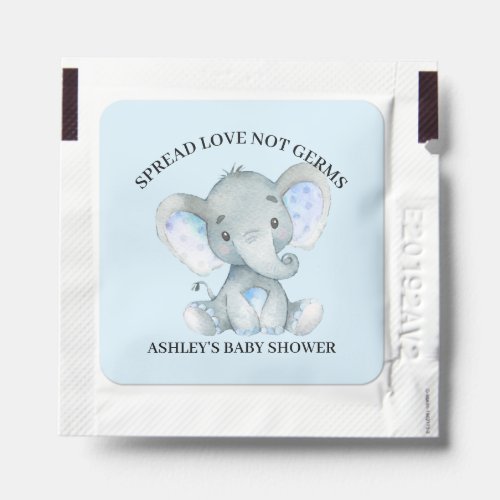 Sweet Elephant Boys Baby Shower Hand Sanitizer Packet