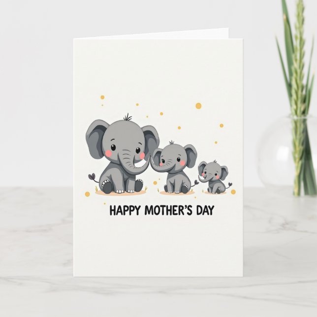 Sweet Elephant Family Card (Front)