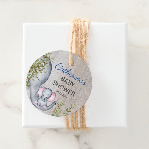 Sweet Elephant Floral Rustic Girl Baby Shower   Favor Tags