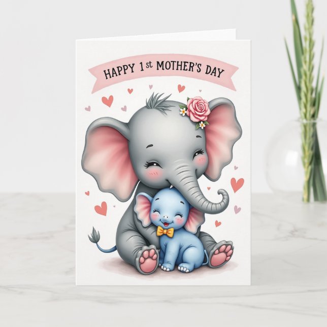 Sweet Elephant Love Card (Front)