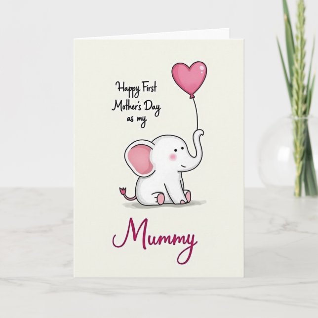 Sweet Elephant Love Mothers Day Card (Front)