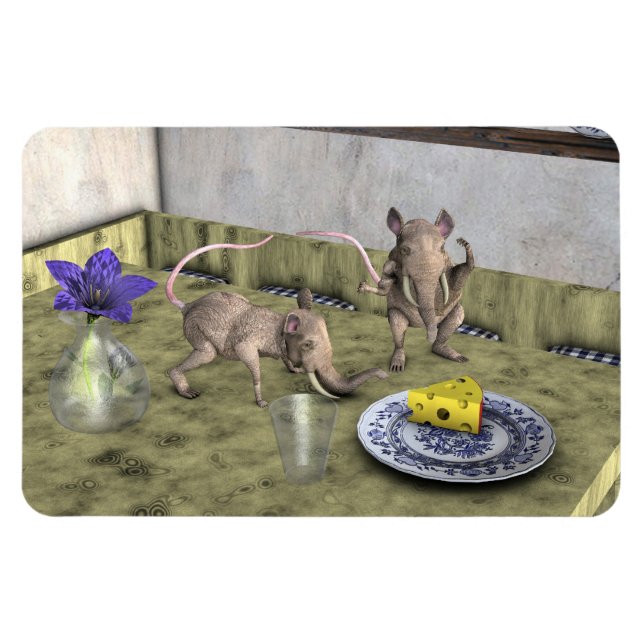 Sweet Elephant Mice Magnet (Horizontal)