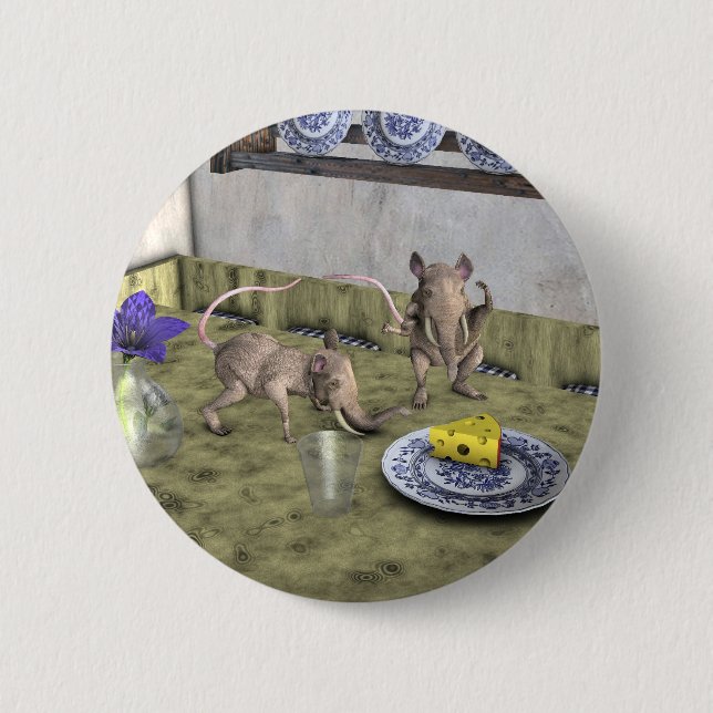 Sweet Elephant Mice Pinback Button (Front)