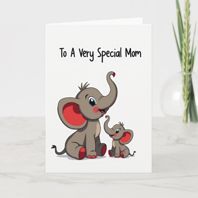 Sweet Elephant Mom Card (Front)