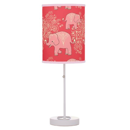 sweet elephant table lamp, nursery decor, coral lamp (Front)