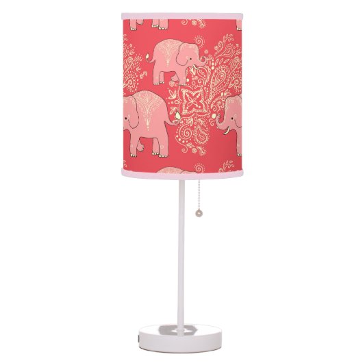 sweet elephant table lamp, nursery decor, coral lamp (Left)