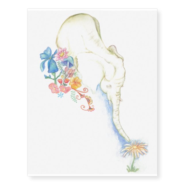 sweet elephant temporary tattoo (Front)