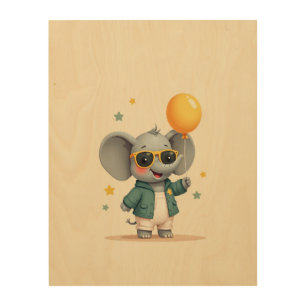 Sweet Elephant Whimsical Nursery Wood Art