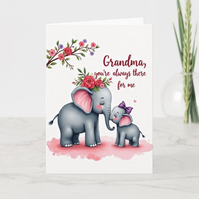 Sweet Elephants Day Card (Front)