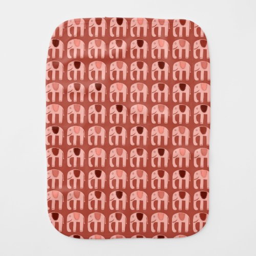 Sweet Elephants Pattern Pink red Baby Burp Cloth