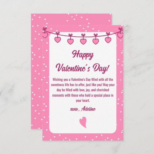 Sweet Embrace Pink White Romantic Valentines Day Note Card