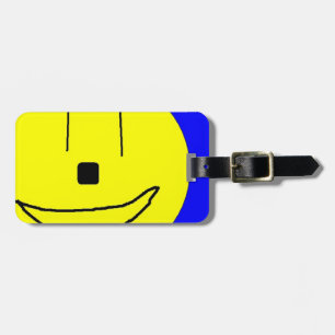 Sweet Emoji, Yellow Blue, Art By Kids :) Luggage Tag