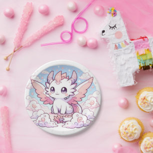 Sweet Enchanted Dragon Baby Shower Paper Plates