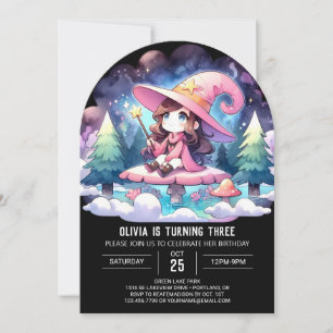 Sweet Enchantress Wizard Birthday Invitation