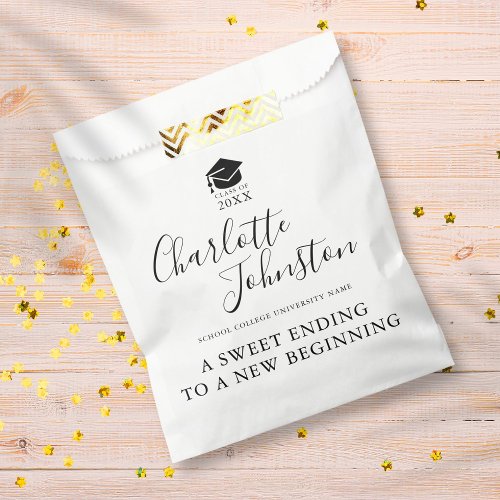 Sweet Ending New Beginning Graduation Party Favor Bag