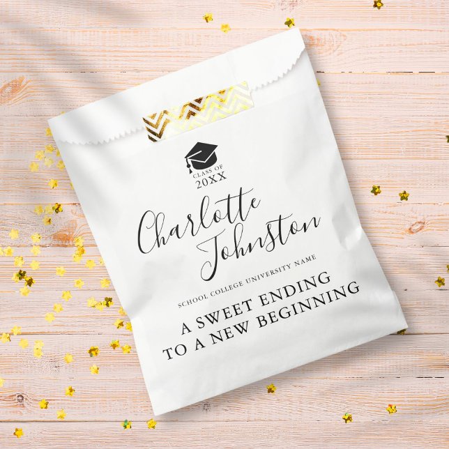Sweet Ending New Beginning Graduation Party Favor Bag (Creator Uploaded)