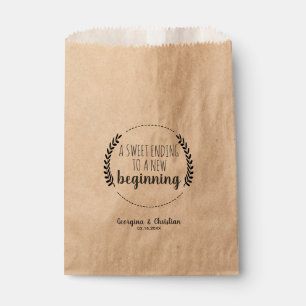 Sweet Ending New Beginning Wedding Thank You Favor Bag