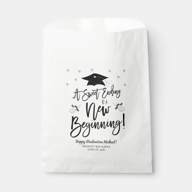 Sweet Ending To a New Beginning Candy Treat Favor Bag (Front)