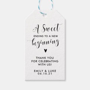 Sweet Ending to a New Beginning Favor Gift Tags