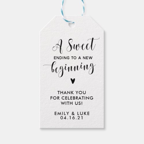 Sweet Ending to a New Beginning Favor Gift Tags