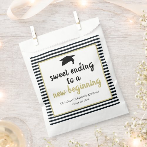 Sweet Ending to a New Beginning Graduation Favor Bag