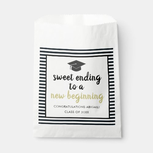 Sweet Ending to a New Beginning Graduation Favor Bag
