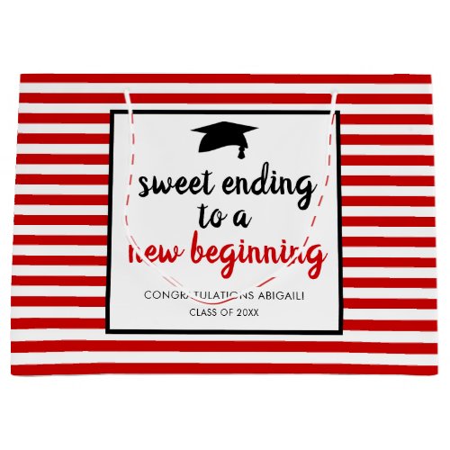 Sweet Ending to a New Beginning Graduation Large Gift Bag