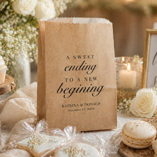 Sweet Ending To A New Beginning Wedding  Favor Bag