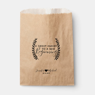 Sweet Ending to New Beginning Wedding Favor Bag