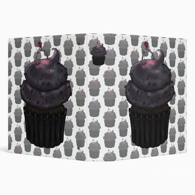 Sweet Engagement Cupcake 3 Ring Binder (Background)