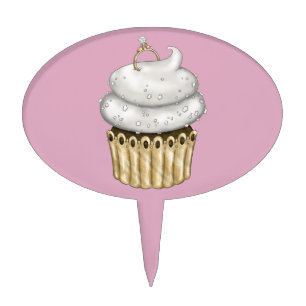 Sweet Engagement Cupcake Cake Topper