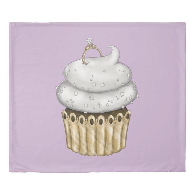Sweet Engagement Cupcake Duvet Cover (Front)