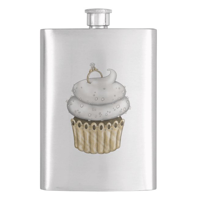 Sweet Engagement Cupcake Flask (Front)