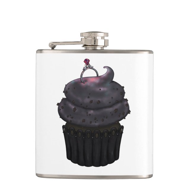 Sweet Engagement Cupcake Flask (Front)