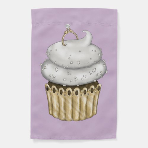 Sweet Engagement Cupcake Garden Flag