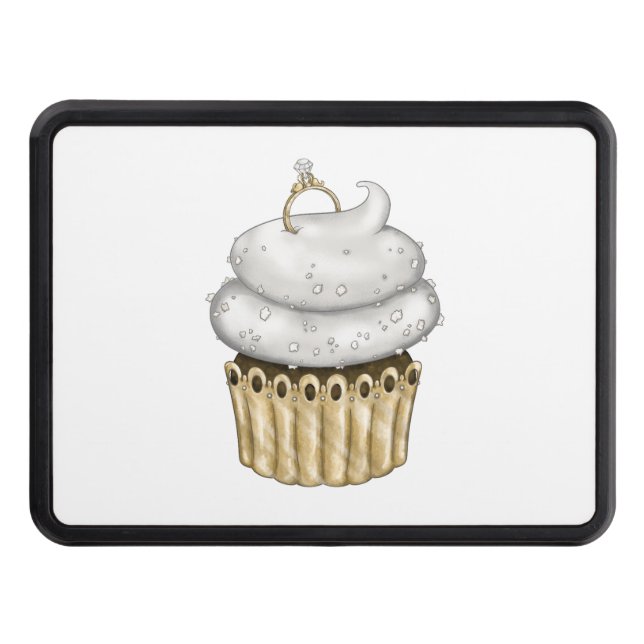 Sweet Engagement Cupcake Hitch Cover (Front)